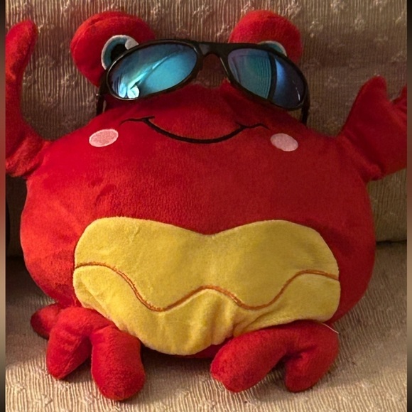 CRAB Stuffed Animal Red Yellow Blue Eyes Crab Party Humor Decor - Picture 9 of 10